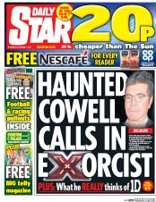 Daily Star (UK) Newspaper Front Page for 1 October 2016