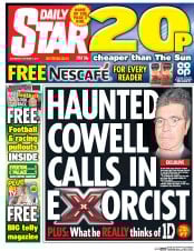 Daily Star (UK) Newspaper Front Page for 1 October 2016