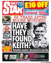 Daily Star (UK) Newspaper Front Page for 1 October 2022