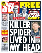 Daily Star (UK) Newspaper Front Page for 1 November 2013