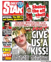 Daily Star (UK) Newspaper Front Page for 1 December 2021