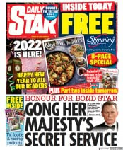 Daily Star (UK) Newspaper Front Page for 1 January 2022