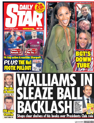 Daily Star Newspaper Front Page (UK) for 1 February 2018