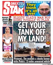 Daily Star (UK) Newspaper Front Page for 1 March 2022