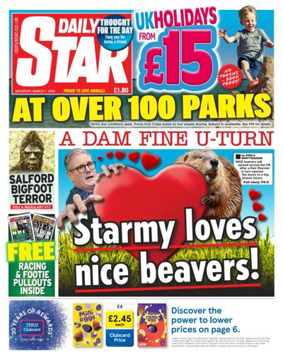 Daily Star Newspaper Front Page (UK) for 1 March 2025