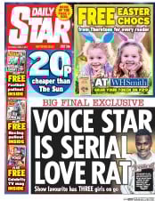 Daily Star (UK) Newspaper Front Page for 1 April 2017