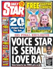 Daily Star (UK) Newspaper Front Page for 1 April 2017