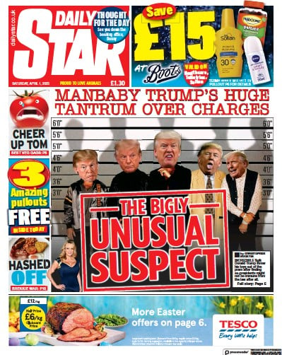 Daily Star Newspaper Front Page (UK) for 1 April 2023