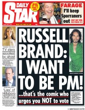 Daily Star (UK) Newspaper Front Page for 1 May 2015