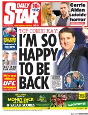 Daily Star (UK) Newspaper Front Page for 1 May 2018