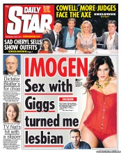 Daily Star (UK) Newspaper Front Page for 1 June 2011