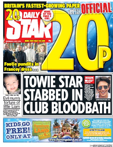 Daily Star Newspaper Front Page (UK) for 1 June 2016