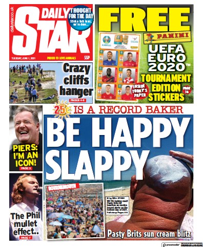 Daily Star Newspaper Front Page (UK) for 1 June 2021