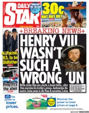 Daily Star (UK) Newspaper Front Page for 1 June 2023