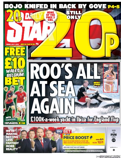 Daily Star Newspaper Front Page (UK) for 1 July 2016