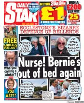 Daily Star (UK) Newspaper Front Page for 1 July 2022