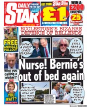 Daily Star (UK) Newspaper Front Page for 1 July 2022