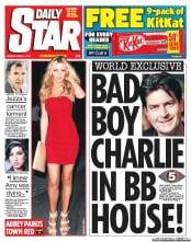 Daily Star (UK) Newspaper Front Page for 1 August 2011