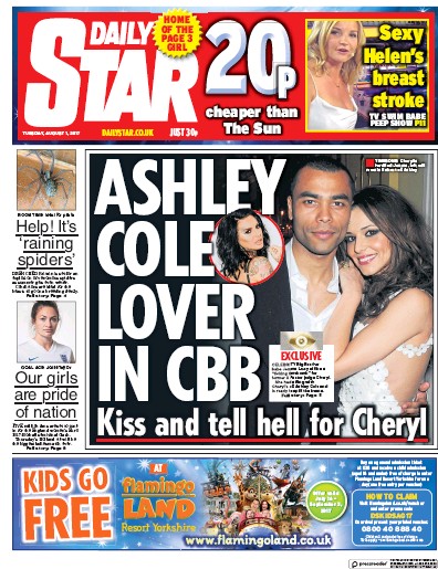 Daily Star Newspaper Front Page (UK) for 1 August 2017
