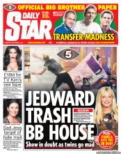 Daily Star (UK) Newspaper Front Page for 1 September 2011