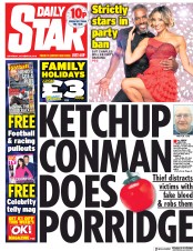 Daily Star (UK) Newspaper Front Page for 20 October 2018