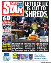 Daily Star (UK) Newspaper Front Page for 20 October 2022