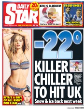 Daily Star (UK) Newspaper Front Page for 20 February 2018