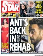 Daily Star (UK) Newspaper Front Page for 20 March 2018