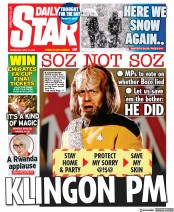 Daily Star (UK) Newspaper Front Page for 20 April 2022
