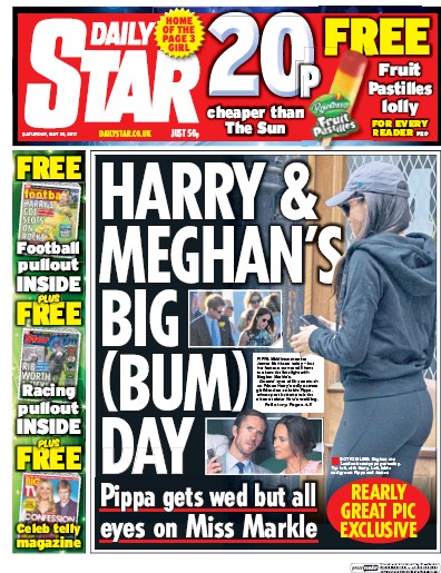 Daily Star Newspaper Front Page (UK) for 20 May 2017