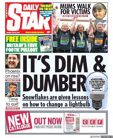 Daily Star Newspaper Front Page (UK) for 20 May 2019