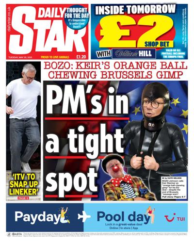 Daily Star Newspaper Front Page (UK) for 20 May 2025
