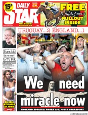 Daily Star Newspaper Front Page (UK) for 20 June 2014