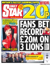 Daily Star (UK) Newspaper Front Page for 20 June 2016