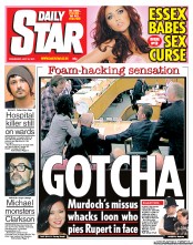 Daily Star (UK) Newspaper Front Page for 20 July 2011
