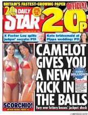 Daily Star (UK) Newspaper Front Page for 20 July 2016