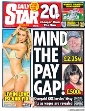 Daily Star (UK) Newspaper Front Page for 20 July 2017