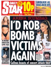 Daily Star (UK) Newspaper Front Page for 20 July 2018