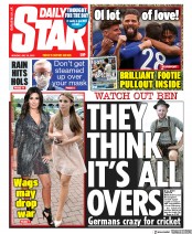 Daily Star (UK) Newspaper Front Page for 20 July 2020