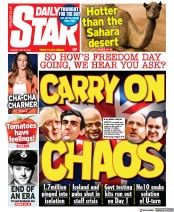 Daily Star (UK) Newspaper Front Page for 20 July 2021