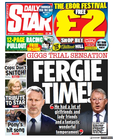 Daily Star Newspaper Front Page (UK) for 20 August 2022