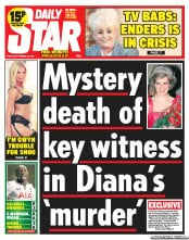 Daily Star (UK) Newspaper Front Page for 20 September 2013
