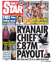 Daily Star (UK) Newspaper Front Page for 20 September 2019