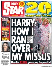 Daily Star (UK) Newspaper Front Page for 21 October 2016
