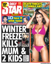 Daily Star (UK) Newspaper Front Page for 21 November 2013