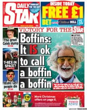 Daily Star front page for 21 November 2023