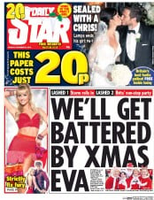 Daily Star (UK) Newspaper Front Page for 21 December 2015