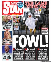 Daily Star (UK) Newspaper Front Page for 21 January 2022