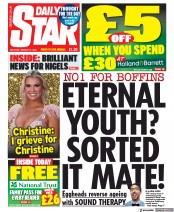 Daily Star (UK) Newspaper Front Page for 21 January 2023