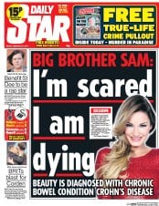 Daily Star (UK) Newspaper Front Page for 21 February 2014